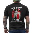 Two Pump Chump Running Out Way Too Fast Running Funny Gifts Mens Back Print T-shirt