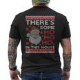Ugly Xmas Sweater Santa There's Some Ho Ho Hos In This House Men's T-shirt Back Print