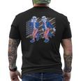 Uncle Sam Griddy 4Th Of July Independence Day American Flag Men's Back Print T-shirt