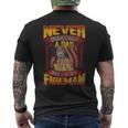 Never Underestimate A Dad Who Is Also A Fireman Men's T-shirt Back Print