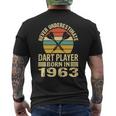 Never Underestimate Dart Player Born In 1963 Dart Darts Men's T-shirt Back Print