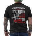 Never Underestimate A December Guy Men's T-shirt Back Print