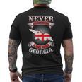 Never Underestimate Georgia Georgia Country Map Men's T-shirt Back Print