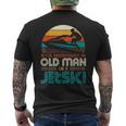 Never Underestimate An Old Man On A Jetski Grandpa Dad Men's T-shirt Back Print