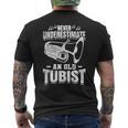 Never Underestimate An Old Tubist Tuba Father's Day Men's T-shirt Back Print