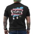 Uplifting Trance With Trans Flag Men's T-shirt Back Print