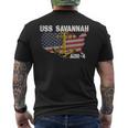 Uss Savannah Aor-4 Replenishment Oiler Ship Veterans Day Dad Men's T-shirt Back Print