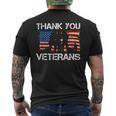 Veteran Vets Thank You Veterans American Flag Combat Boots Veteran Day 2 Veterans Mens Back Print T-shirt