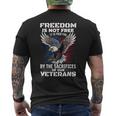 Veteran Vets Us Veteran Patriotic Freedom Is Not Free Veterans Mens Back Print T-shirt