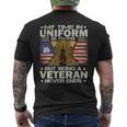 Veterans Day Us Patriot My Time In Uniform Is Over 142 Mens Back Print T-shirt