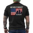 Vintage American Flag Never Forget Patriotic 911 Men's Back Print T-shirt
