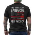 Vintage Bbq America Lover Us Flag Bbg Cool American Barbecue Mens Back Print T-shirt