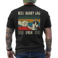 Vintage Best Dog Dad Ever Siberian Husky Fathers Day Mens Back Print T-shirt