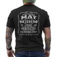 Vintage Born In May 1980 40Th Birthday 40 Years Old Men's Back Print T-shirt