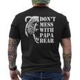 Vintage Dont Mess With Papa Bear Funny Fathers Day Mens Back Print T-shirt