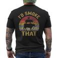 Vintage Id Smoke That Bbq Meat Smoker Grill Men's Back Print T-shirt