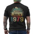 Vintage July 1979 Made In 1979 44 Year Old 44Th Birthday Mens Back Print T-shirt