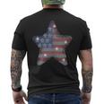 Vintage July 4Th Star Flag American Rhinestone Bling Mens Back Print T-shirt