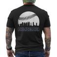 Vintage Philadelphia Baseball Skyline Retro Philly Cityscap Men's Back Print T-shirt