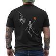 Vintage Skeleton Basketball Player Dunking Hoop Halloween Basketball Funny Gifts Mens Back Print T-shirt