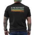 Vintage Stripes Alpine Northwest Wy Men's T-shirt Back Print