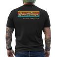 Vintage Sunset Stripes Enka Village North Carolina Men's T-shirt Back Print