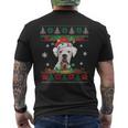 White Boxer Christmas Santa Ugly Sweater Dog Lover Xmas Men's T-shirt Back Print