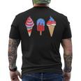 White Red Blue Ice Cream American Flag 4Th Of July Mens Back Print T-shirt