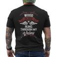 Wood Blood Runs Through My Veins Last Name Family Men's T-shirt Back Print