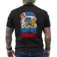 You Free Tonight Bald Eagle Mullet 4Th Of July Us Flag Retro Mens Back Print T-shirt