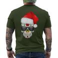 Christmas Hat Santa Day Of The Dead Sugar Skull Party Men's T-shirt Back Print