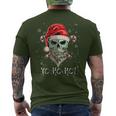 Cool Skull Beard Santa Pirate Christmas Jolly Roger Pajamas Men's T-shirt Back Print