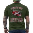 Firefighter Christmas Pajama Fire Truck Fireman Men's T-shirt Back Print