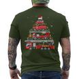 Firefighter Fire Truck Christmas Tree Lights Santa Fireman Men's T-shirt Back Print
