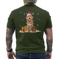 Goldendoodle Santa Christmas Tree Lights Xmas Pajama Dogs Men's T-shirt Back Print