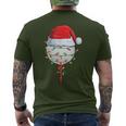 Golfing Christmas Pajama Holiday Golf Ball Santa Hat Men's T-shirt Back Print