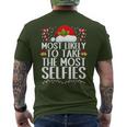 Most Likely To Take The Most Selfies Family Christmas Pajama Men's T-shirt Back Print