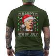 Merry Christmas Joe Biden Happy 4Th Of July Ugly Xmas Men's T-shirt Back Print