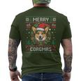 Merry Corgmas Ugly Sweater Corgi Christmas Dog Lover Men's T-shirt Back Print