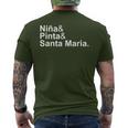 Niña & Pinta & Santa Maria Christopher Columbus Day Ships Men's T-shirt Back Print