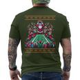 Santa Reindeer Play American Football Christmas Football Fan Men's T-shirt Back Print