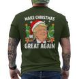 Trump Make Christmas Great Again Ugly Christmas Sweaters Men's T-shirt Back Print