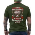 Never Underestimate An Old Us Veteran Born In July Xmas Men's T-shirt Back Print