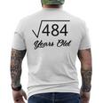 22Nd Birthday Gift 22 Years Old Square Root Of 484 Mens Back Print T-shirt