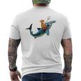 Aquadog The Corgi Rides Hammerhead Shark Of Radness Mens Back Print T-shirt