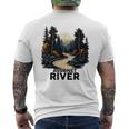 Assonet River Retro Minimalist River Assonet Men's T-shirt Back Print
