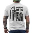 Awesome Dads Have Tattoos Beards & Guns - Funny Dad Gun Mens Back Print T-shirt