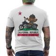 California Republic Flag Bear Biker Motorcycle Men's Back Print T-shirt