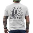 Camp More Worry Less - Cool Tent Camping Adventure Quote Mens Back Print T-shirt
