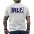 Dilf Dude I Love Freedom Funny Usa 4Th July Flag Party Usa Funny Gifts Mens Back Print T-shirt